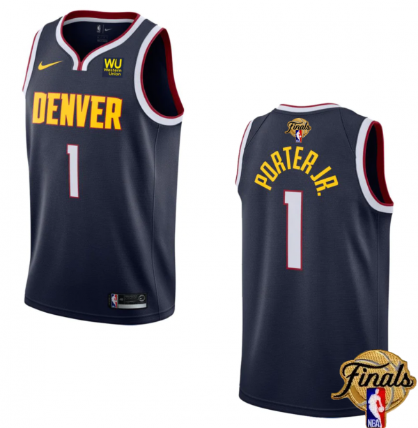 Men Denver Nuggets #1 Michael Porter Jr. Navy 2023 Finals Icon Edition Stitched Basketball Jersey