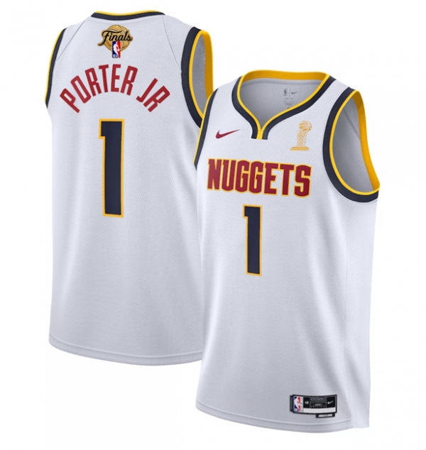 Men Denver Nuggets #1 Michael Porter Jr. White 2023 Finals Association Edition Stitched Basketball Jersey