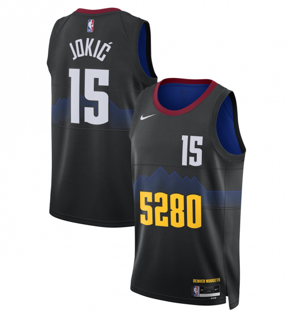 Men Denver Nuggets #15 Nikola Jokic Black 2023 City Edition Stitched Basketball Jersey