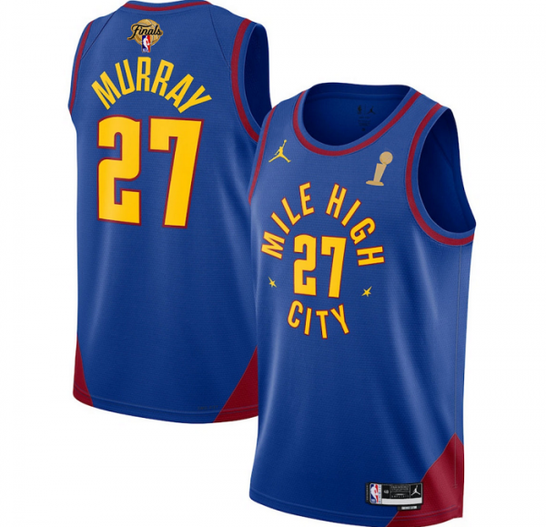Men Denver Nuggets #27 Jamal Murray Blue 2023 Finals Champions Statement Edition Stitched Basketball Jersey