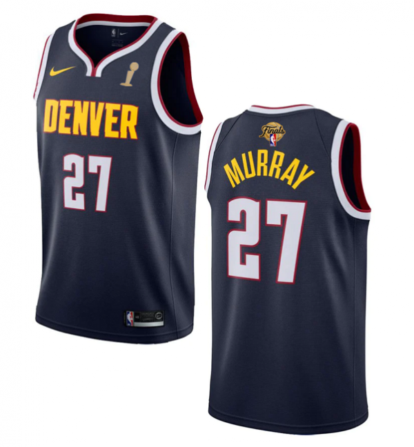 Men Denver Nuggets #27 Jamal Murray Navy 2023 Finals Champions Icon Edition Stitched Basketball Jersey