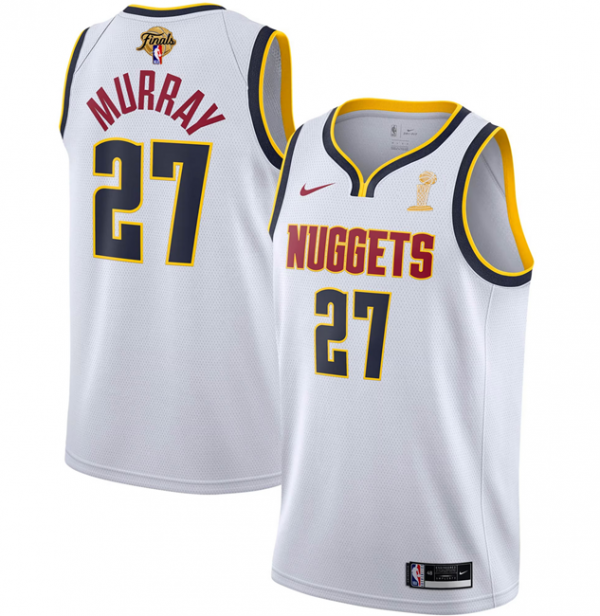 Men Denver Nuggets #27 Jamal Murray White 2023 Finals Association Edition Stitched Basketball Jersey