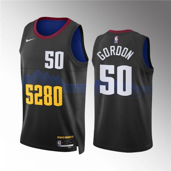 Men Denver Nuggets #50 Aaron Gordon Black 2023 City Edition Stitched Basketball Jersey