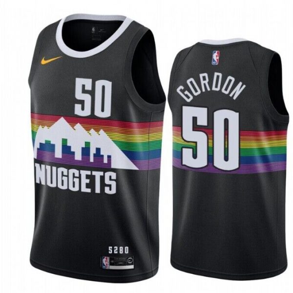 Men Denver Nuggets #50 Aaron Gordon Black City Edition Stitched Basketball Jersey