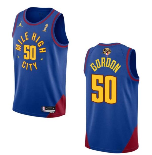 Men Denver Nuggets #50 Aaron Gordon Blue 2023 Finals Champions Statement Edition Stitched Basketball Jersey