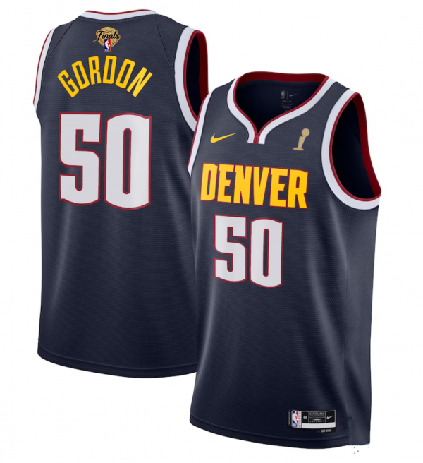Men Denver Nuggets #50 Aaron Gordon Navy 2023 Finals Champions Icon EditionStitched Basketball Jersey