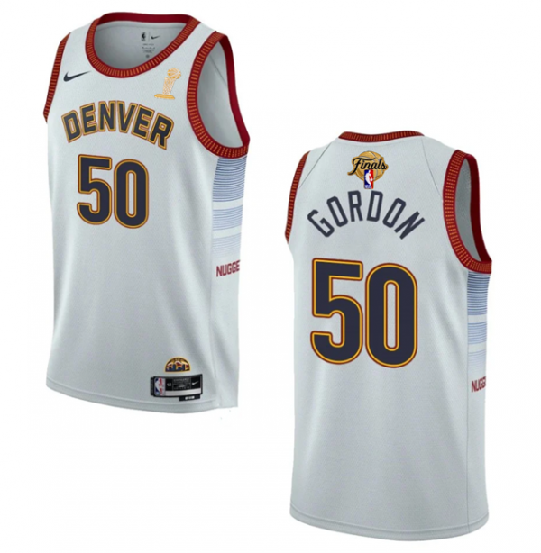 Men Denver Nuggets #50 Aaron Gordon White 2023 Finals Association Edition Stitched Basketball Jersey