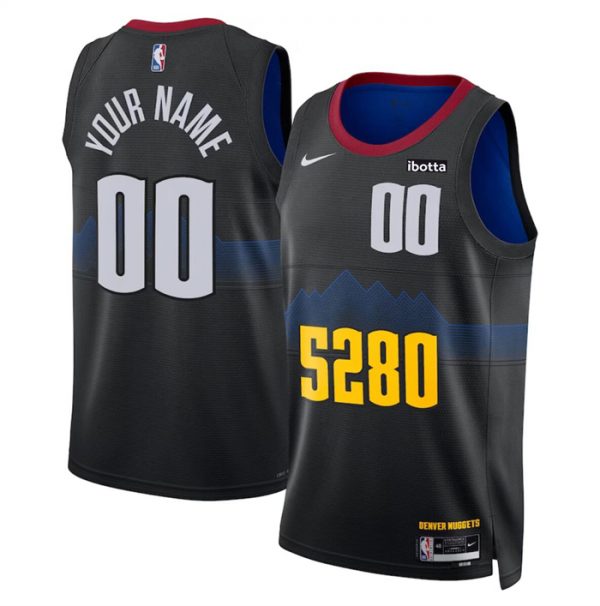 Denver Nuggets Active Player Custom Black 2023/24 Black City Edition Stitched Basketball Jersey
