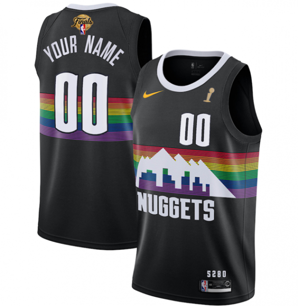 Denver Nuggets Active Player Custom Black 2023 Finals Champions City Edition Stitched Basketball Jersey