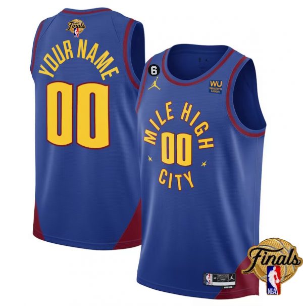 Denver Nuggets Active Player Custom Blue 2022/23 Statement Edition With NO.6 Patch Stitched Jersey