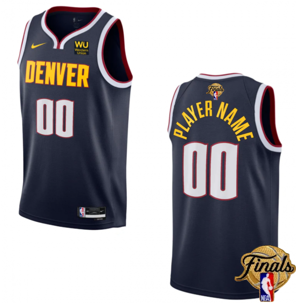 Denver Nuggets Active Player Custom Navy 2023 Finals Icon Edition Stitched Basketball Jersey