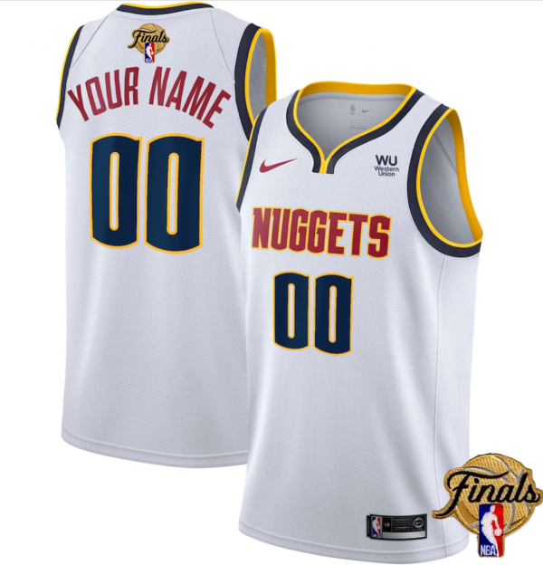 Denver Nuggets Active Player Custom White 2023 Finals Association Edition Stitched Basketball Jersey