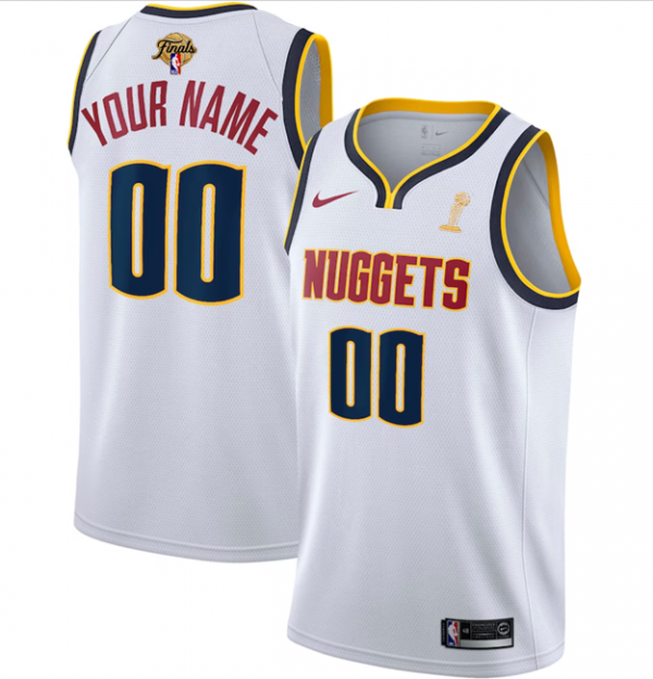 Denver Nuggets Active Player Custom White 2023 Finals Champions Association Edition Stitched Basketball Jersey