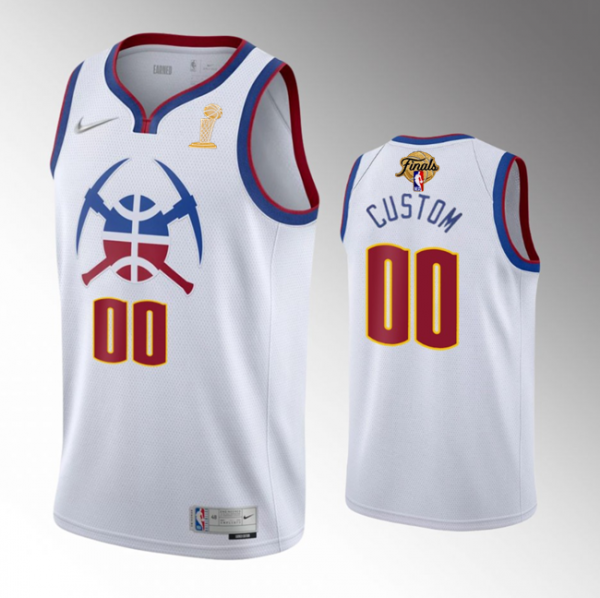 Denver Nuggets Active Player Custom White 2023 Finals Earned Edition Stitched Basketball Jersey