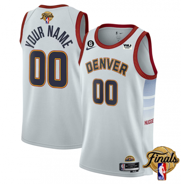 Denver Nuggets Active Player Custom White 2023 Finals Icon Edition Stitched Basketball Jersey