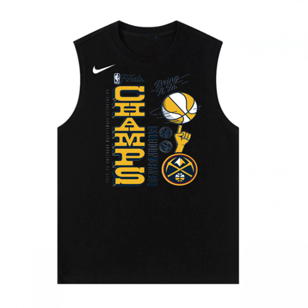 Men Denver Nuggets Black 2023 Champions Suit in Action Tank Top