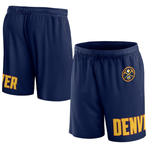 Men Denver Nuggets Navy Free Throw Mesh Shorts