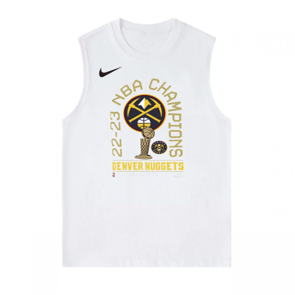 Men Denver Nuggets White 2022-23 Champions Suit in Action Tank Top