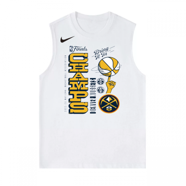Men Denver Nuggets White 2023 Champions Suit in Action Tank Top
