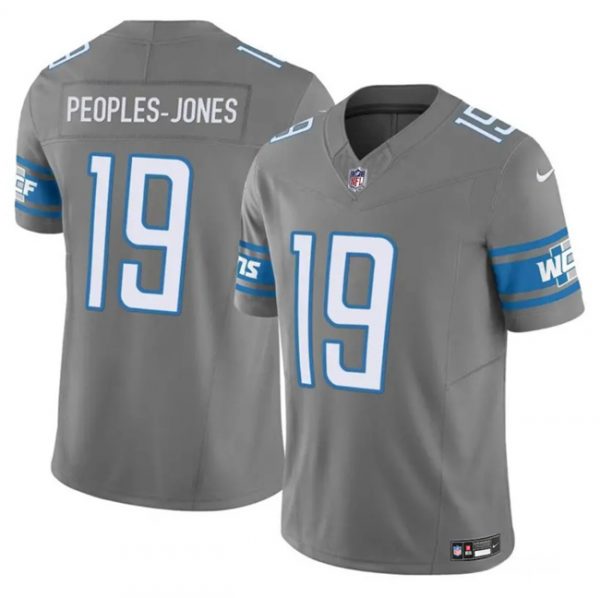 Men Detroit Lions #19 Donovan Peoples-Jones Grey 2023 F.U.S.E. Vapor Untouchable Limited Stitched Jersey