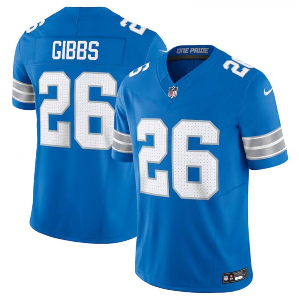 Men Detroit Lions #26 Jahmyr Gibbs Blue 2024 F.U.S.E. Vapor Limited Stitched Jersey
