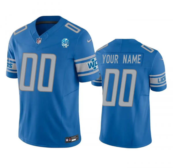 Detroit Lions Active Player Custom Blue 2023 F.U.S.E. 90th Anniversary Vapor Untouchable Limited Stitched Jersey