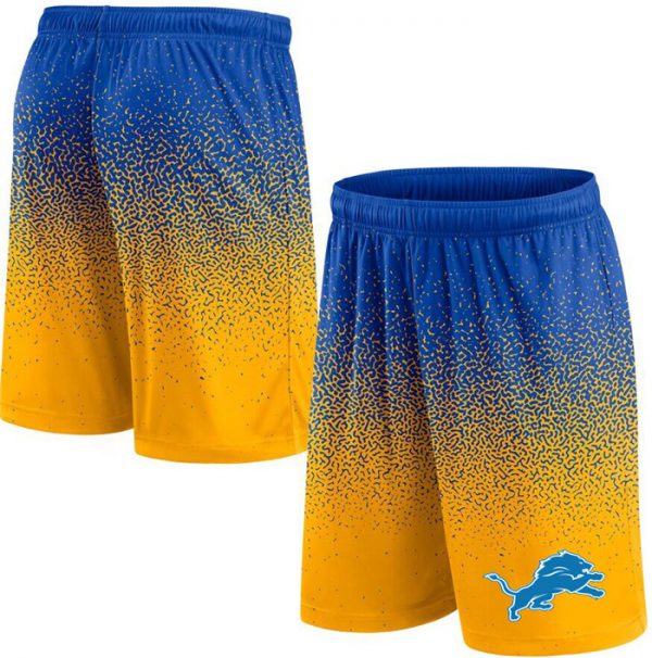 Men Detroit Lions Royal/Yellow Ombre Shorts