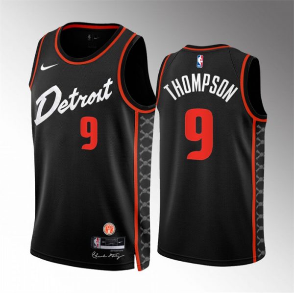 Men Detroit Pistons #9 Ausar Thompson Black 2023/24 City Edition Stitched Basketball Jersey