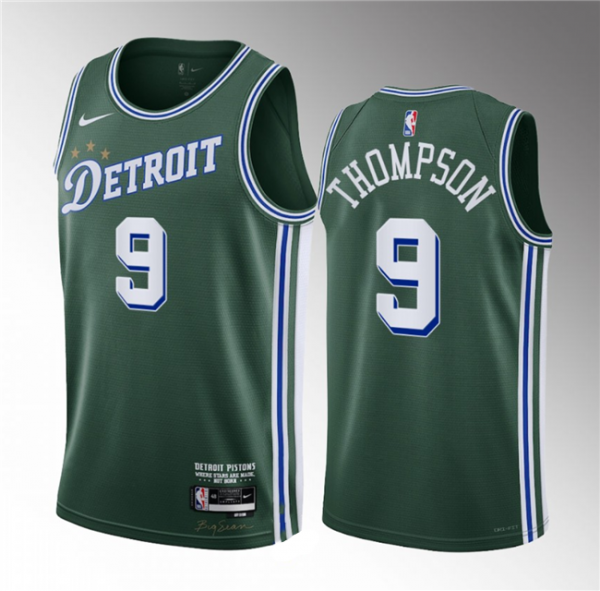 Men Detroit Pistons #9 Ausar Thompson Green 2022/23 City Edition Stitched Basketball Jersey