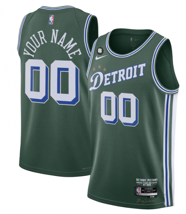 Detroit Pistons Active Player Custom Green 2022/23 City Edition With NO.6 Patch Stitched Jersey