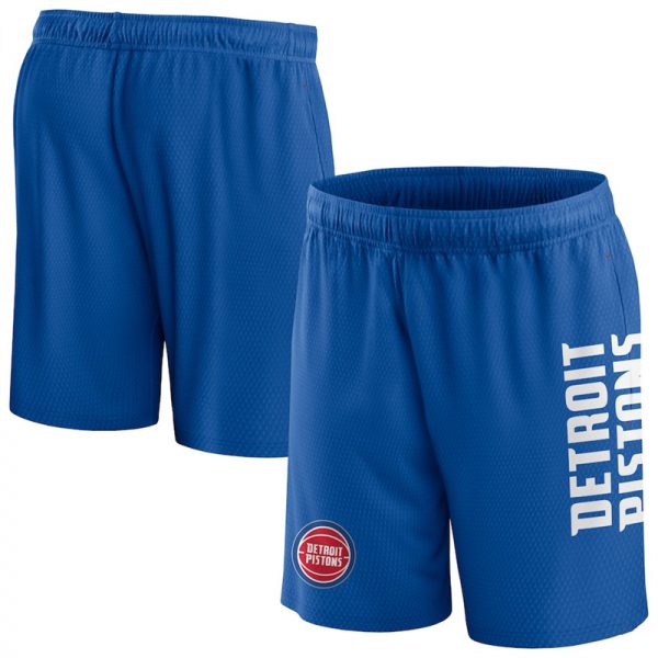 Men Detroit Pistons Royal Post Up Mesh Shorts(Run Small)