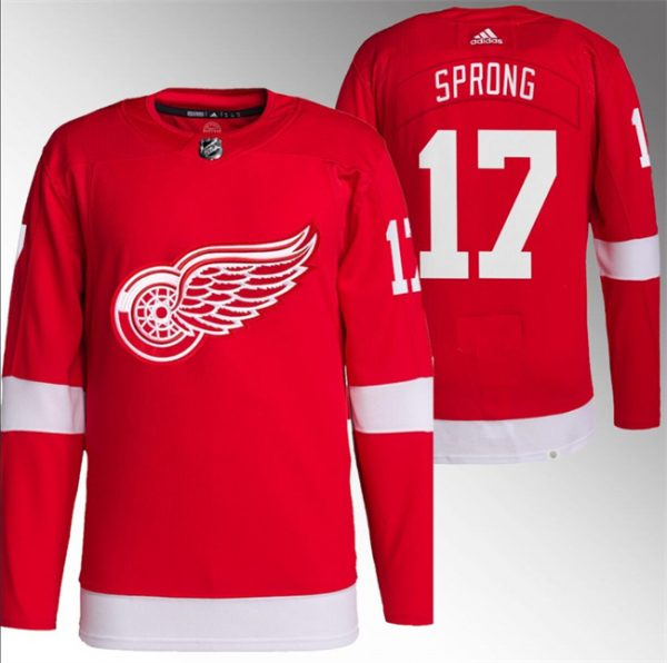 Men Detroit Red Wings #17 Daniel Sprong Red Stitched Jersey