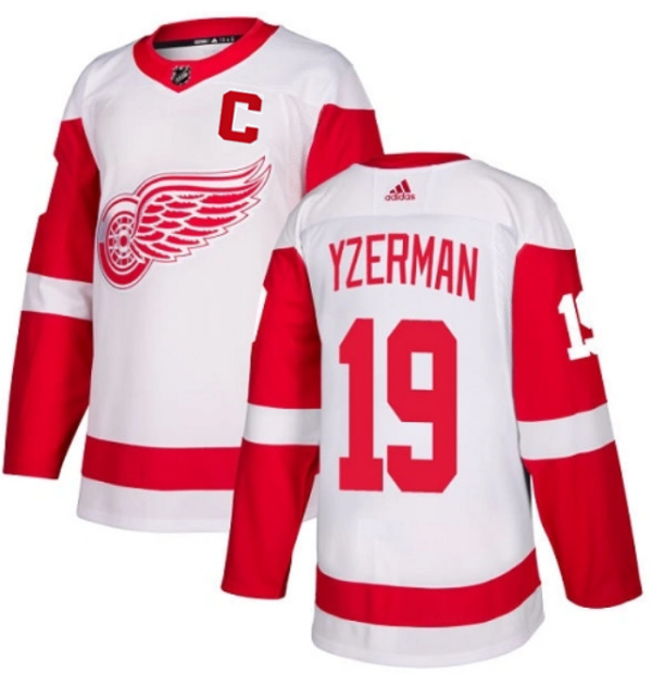 Men Detroit Red Wings #19 Steve Yzerman White Stitched Jersey