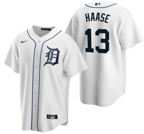 Men Detroit Tigers #13 Eric Haase White Cool Base Stitched Jersey