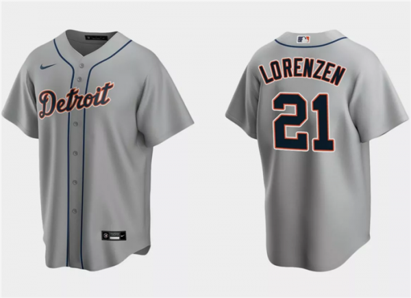 Men Detroit Tigers #21 Michael Lorenzen Grey Cool Base Stitched Jersey