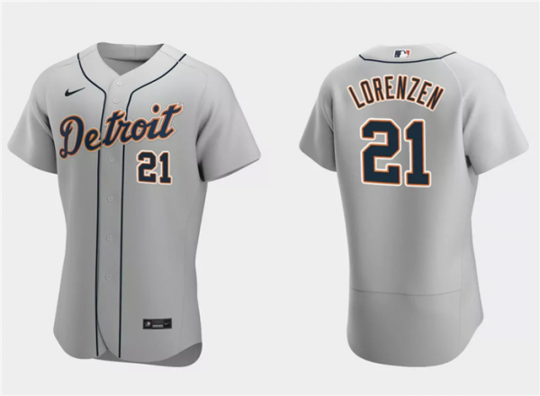 Men Detroit Tigers #21 Michael Lorenzen Grey Flex Base Stitched Jersey