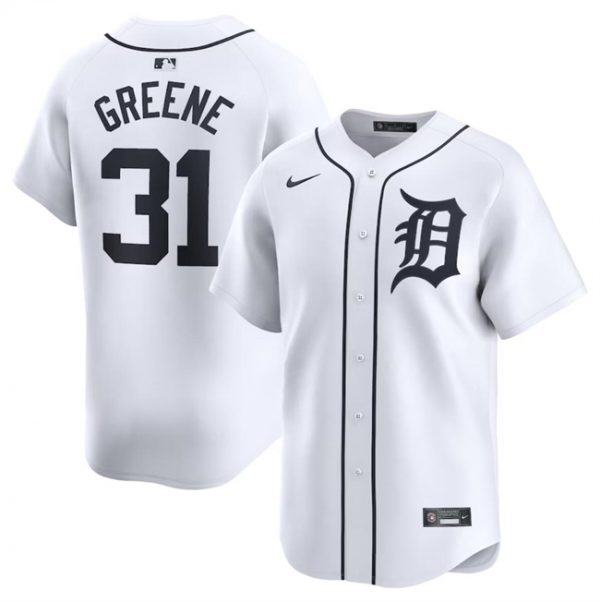 Men Detroit Tigers #31 Riley Greene White 2024 Home Limited Stitched Baseball Jersey