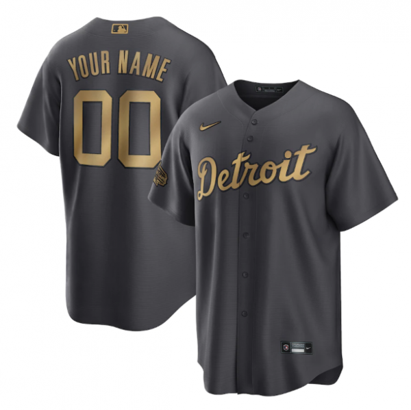 Detroit Tigers Active Player Custom 2022 All-star Charcoal Base Base Stitched Jersey