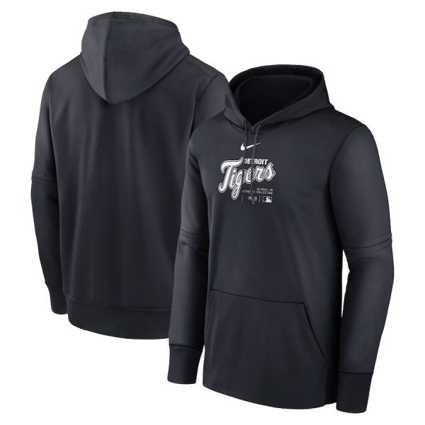 Men Detroit Tigers Black Collection Practice Performance Pullover Hoodie