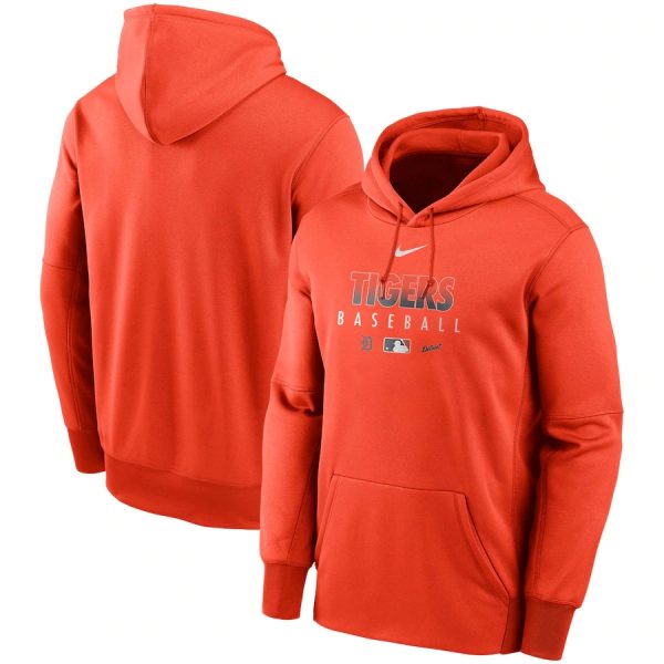 Men Detroit Tigers Orange 2022 Performance Pullover Hoodie