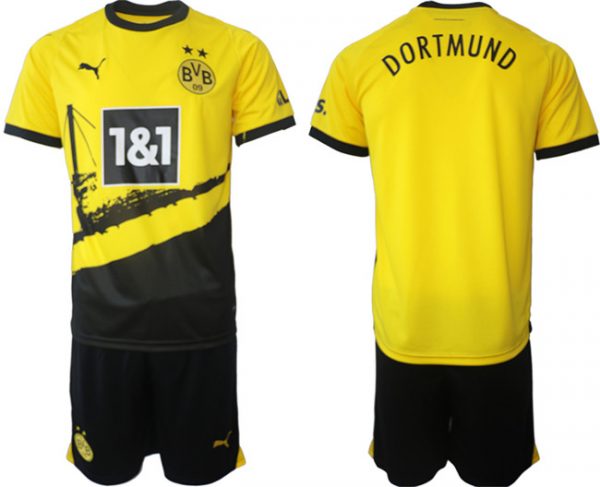 Dortmund Custom 2023/24 Yellow/Black Home Soccer Jersey Suit