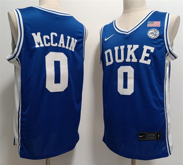Men Duke Blue Devils #0 Jared McCain Blue Stitched Basketball Jersey