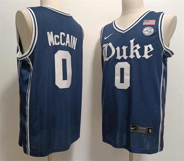 Men Duke Blue Devils #0 Jared McCain Navy Stitched Basketball Jersey