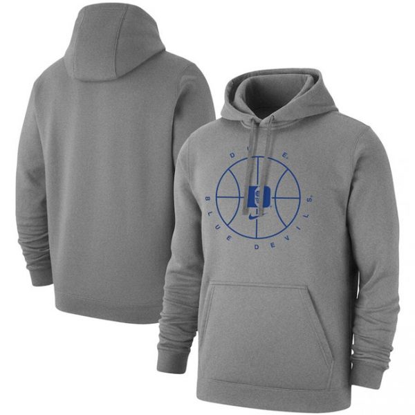 Men Duke Blue Devils Grey Basketball Icon Club Fleece Pullover Hoodie