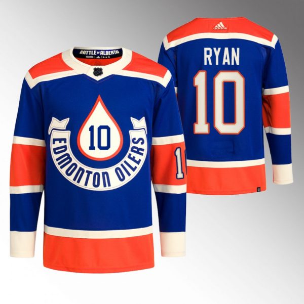 Men Edmonton Oilers #10 Derek Ryan 2023 Royal Heritage Classic Primegreen Stitched Jersey
