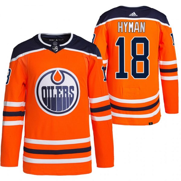 Men Edmonton Oilers #18 Zach Hyman Orange Stitched Jersey