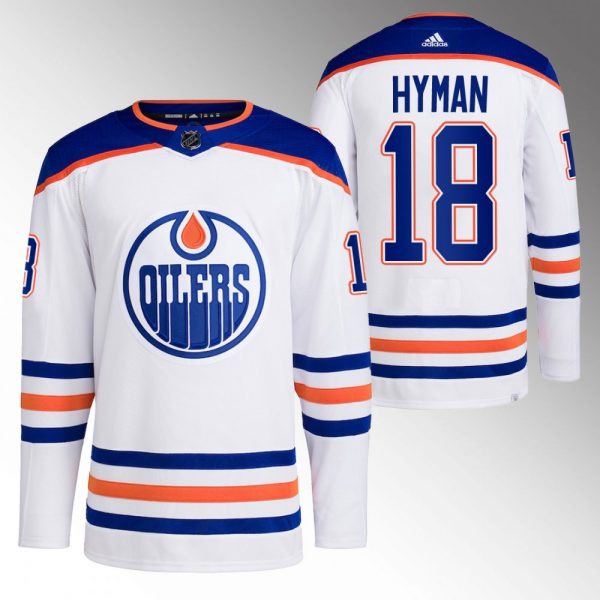 Men Edmonton Oilers #18 Zach Hyman White Stitched Jersey