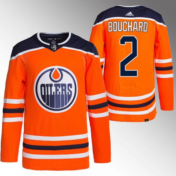 Men Edmonton Oilers #2 Evan Bouchard Orange Stitched Jersey