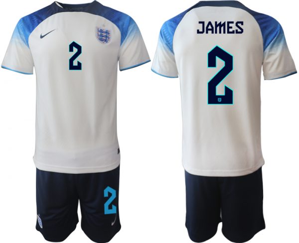 Men England #2 James White Home Soccer Jersey Suit