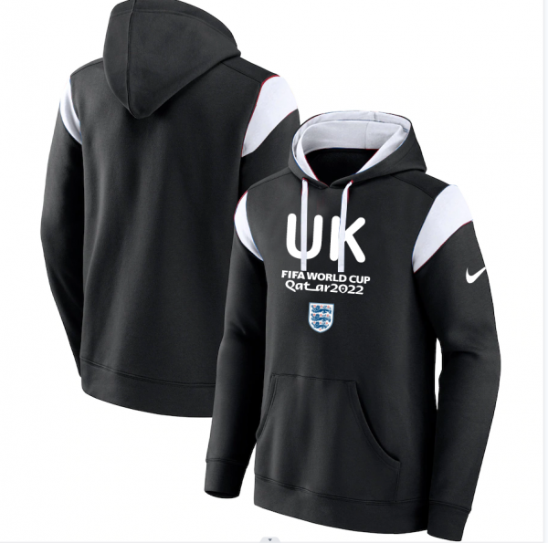 Men England Black 2022 FIFA World Cup Soccer Hoodie